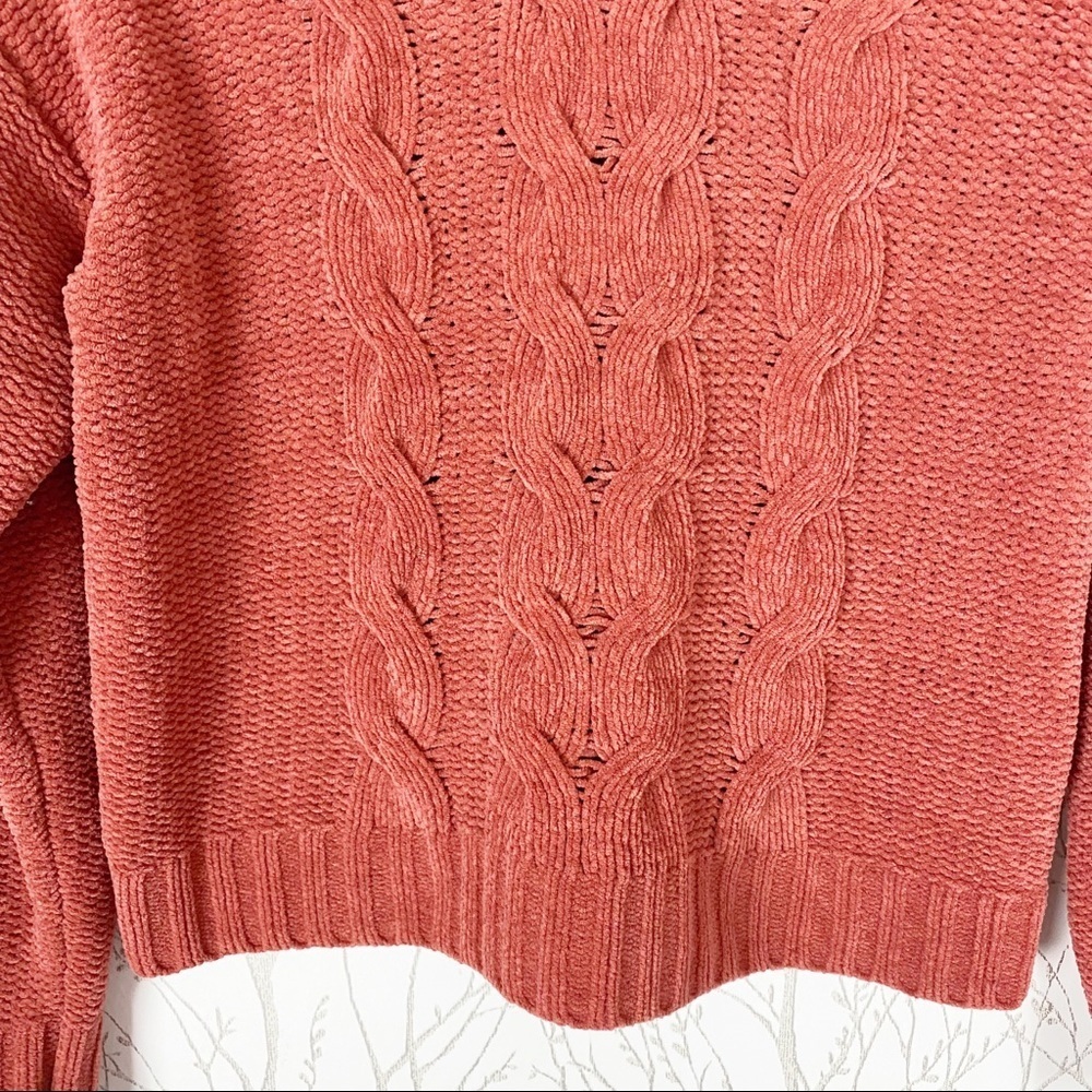AMERICAN EAGLE Chunky Chenille Cable Knit Sweater Cozy Size Small Boxy - Picture 10 of 12